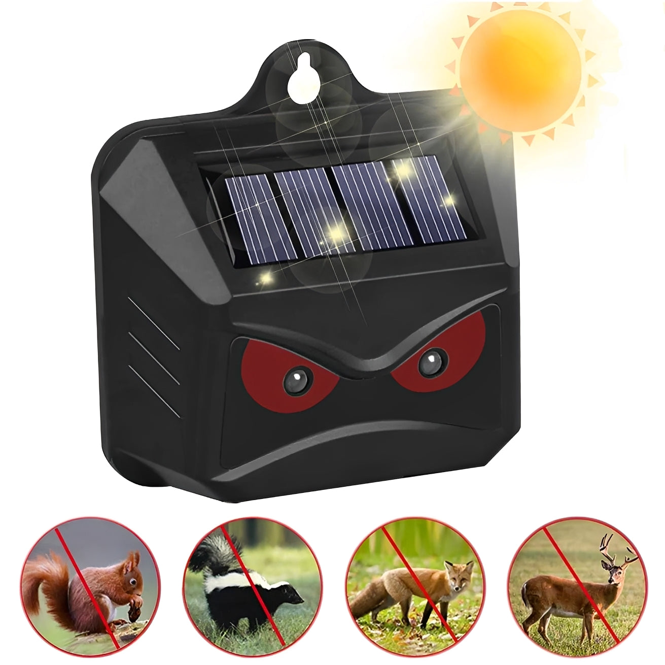 Solar-Activated Ultrasonic Wildlife Deterrent, Set of 2