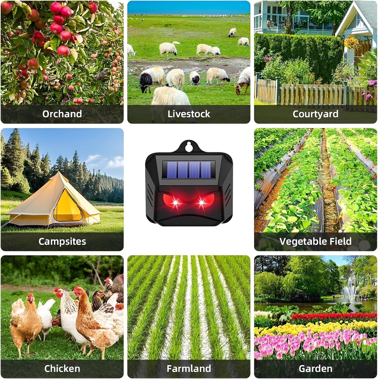 Solar-Activated Ultrasonic Wildlife Deterrent, Set of 2