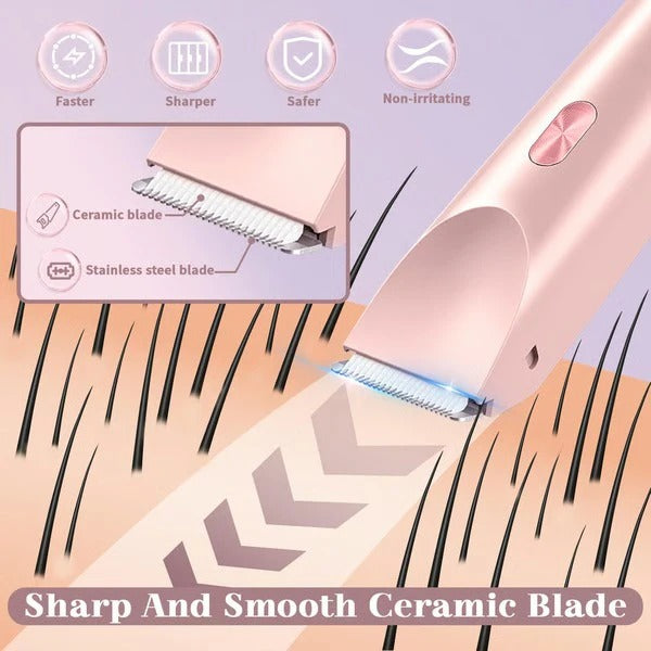 Cordless Women's Electric Shaver with Bikini Trimmer Head