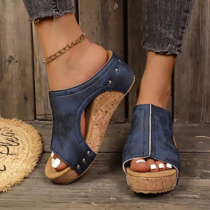 Stylish Wedge Sandals for Women with Chic Stud Accents