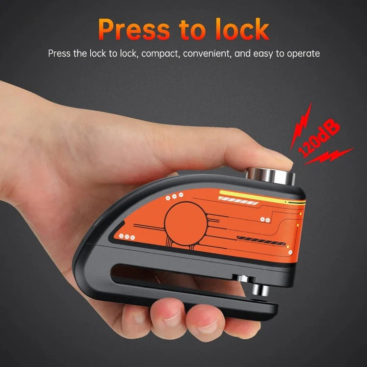 SecureGuard Disc Brake Lock with Alarm System for Motorcycles