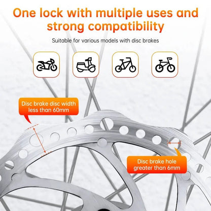 SecureGuard Disc Brake Lock with Alarm System for Motorcycles