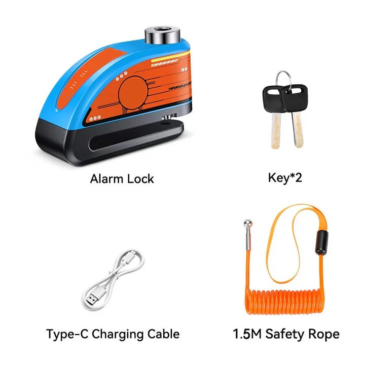 SecureGuard Disc Brake Lock with Alarm System for Motorcycles