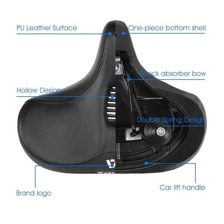 Comfort Ride Bicycle Seat with Enhanced Support for Long Journeys