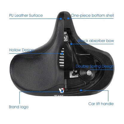 Comfort Ride Bicycle Seat with Enhanced Support for Long Journeys