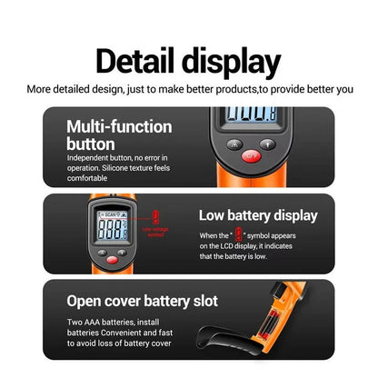 Precision Non-Contact Infrared Laser Thermometer for Exact Surface Readings