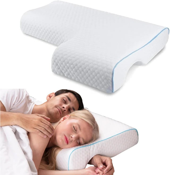 Couples Comfort Pillow with Arm Freedom and Supportive Design