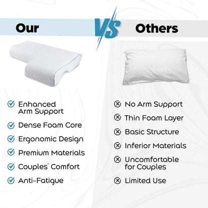 Couples Comfort Pillow with Arm Freedom and Supportive Design