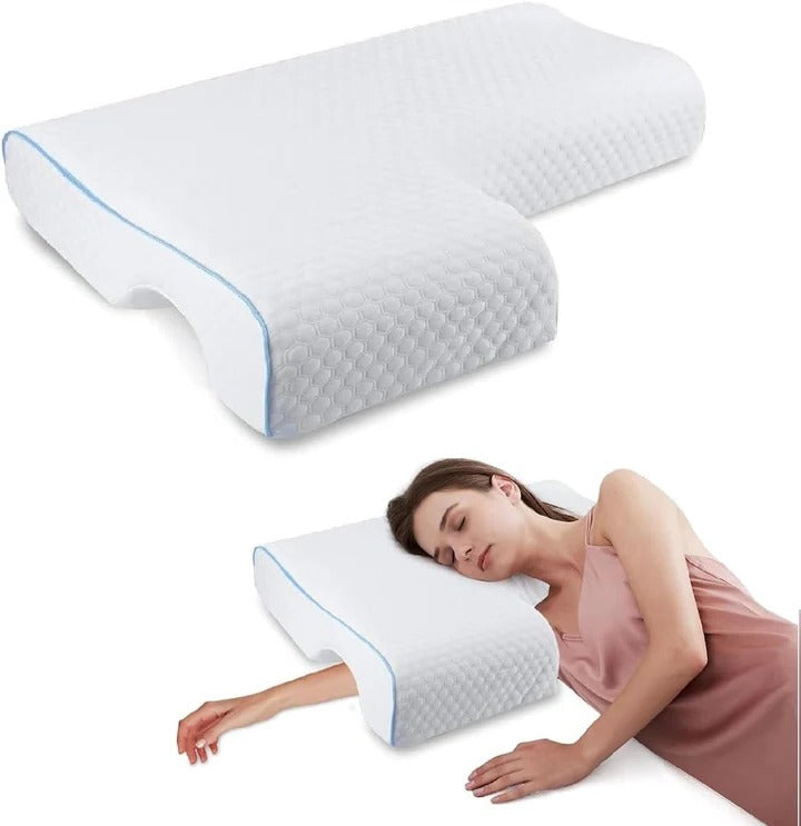 Couples Comfort Pillow with Arm Freedom and Supportive Design