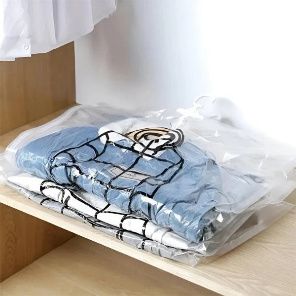 Compact Hanging Vacuum Seal Storage Bags, 4-Pack for Closet Decluttering