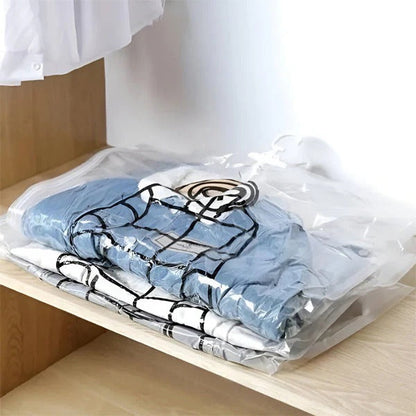Compact Hanging Vacuum Seal Storage Bags, 4-Pack for Closet Decluttering