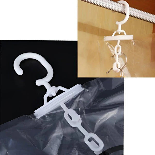 Compact Hanging Vacuum Seal Storage Bags, 4-Pack for Closet Decluttering