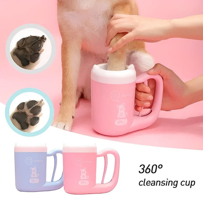 Compact Pet Paw Cleaner with 360° Gentle Scrubbing Action
