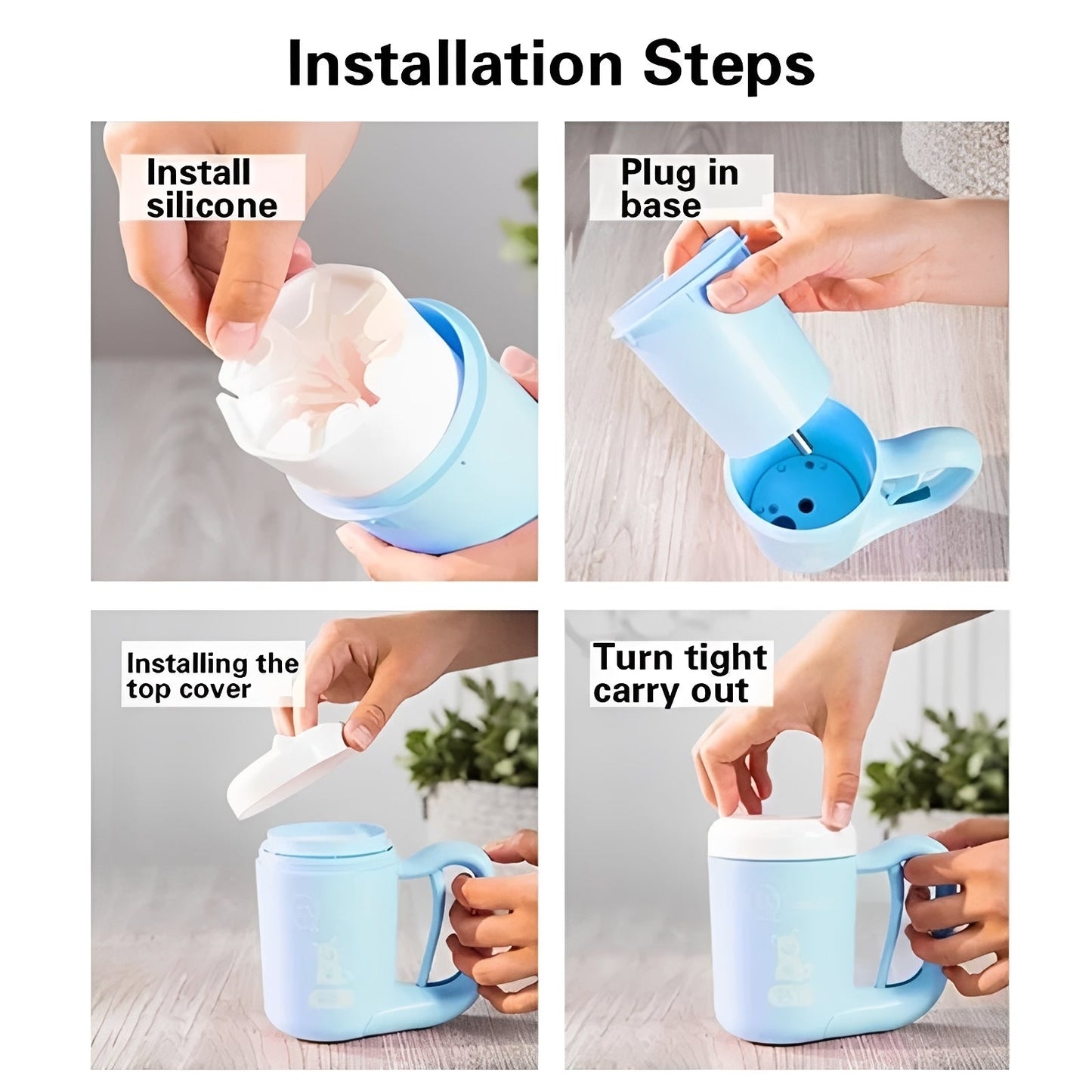 Compact Pet Paw Cleaner with 360° Gentle Scrubbing Action