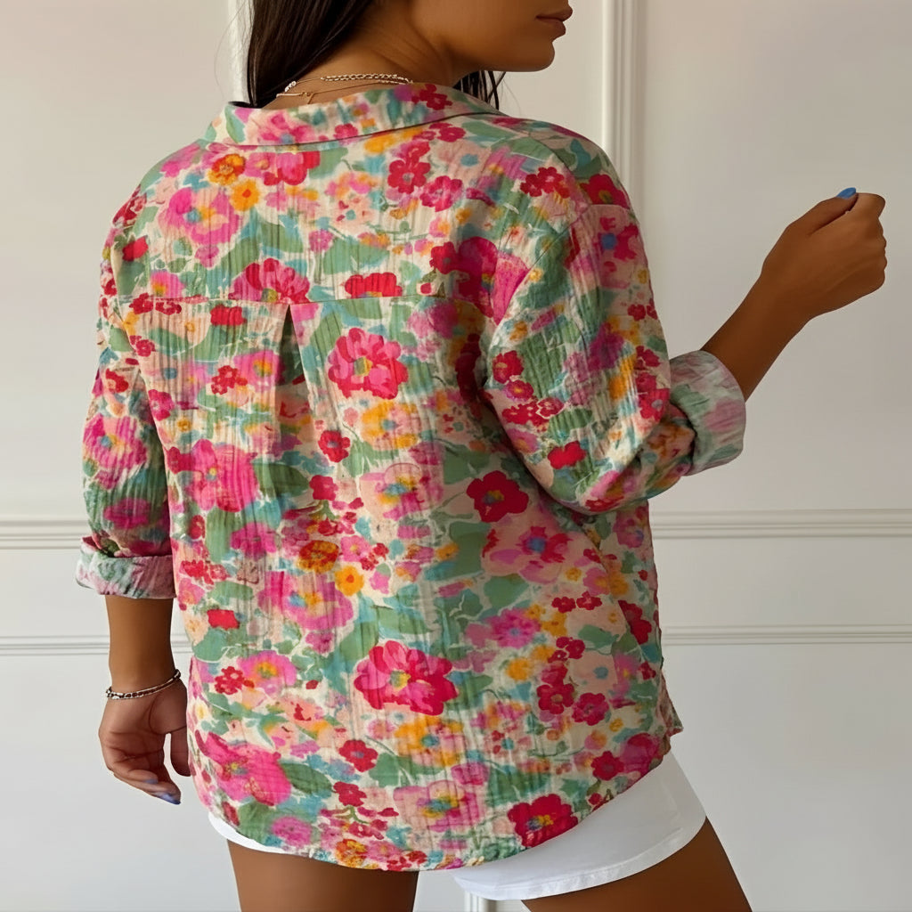 Chic Floral Cotton Blouse for Effortless Summer Style