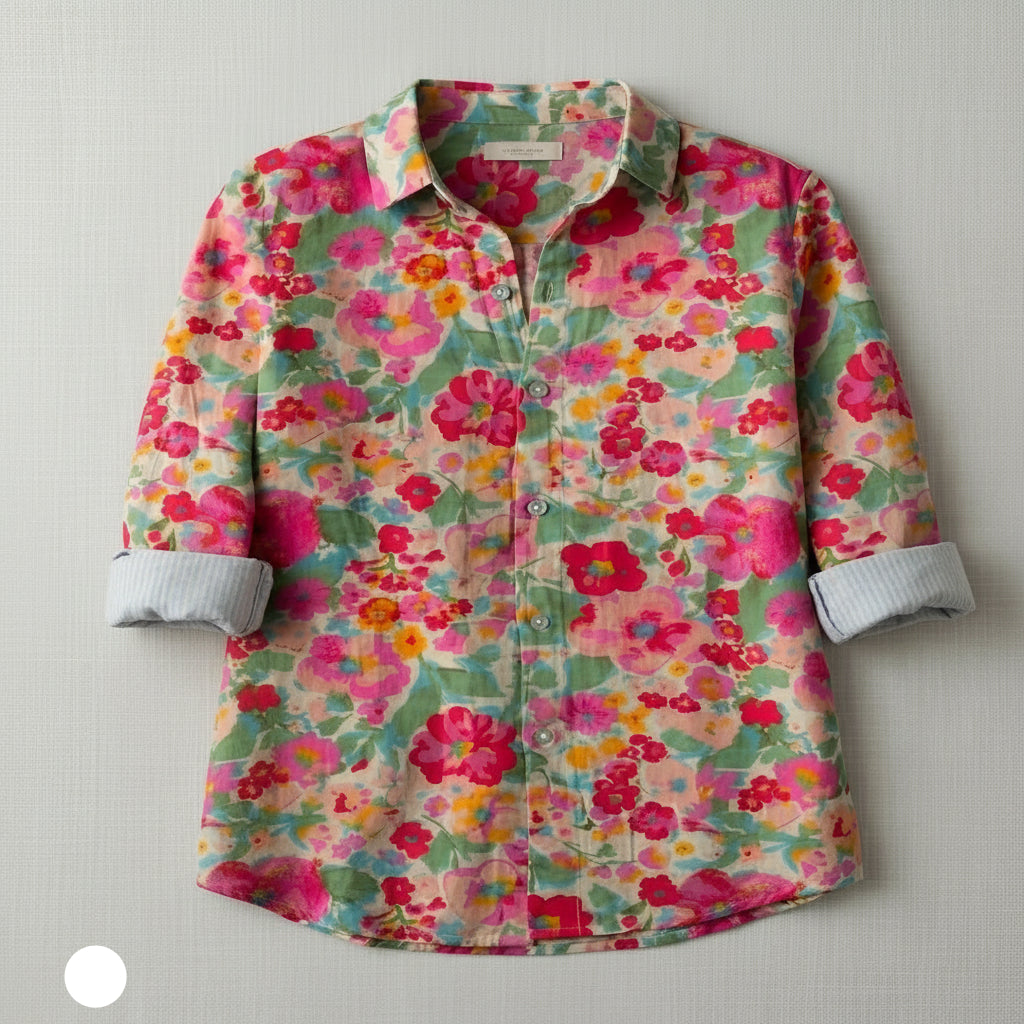 Chic Floral Cotton Blouse for Effortless Summer Style