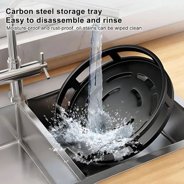 Multi-Level Rotating Metal Organizer for Effortless Storage