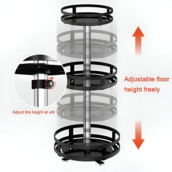 Multi-Level Rotating Metal Organizer for Effortless Storage