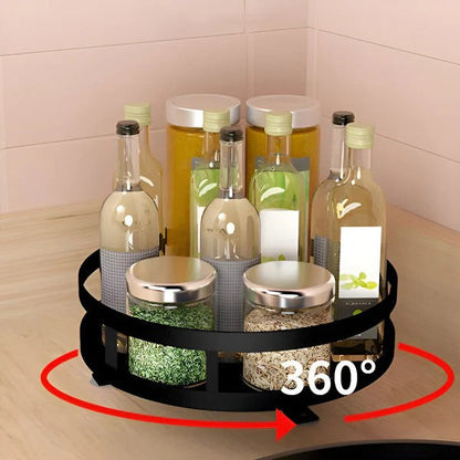 Multi-Level Rotating Metal Organizer for Effortless Storage