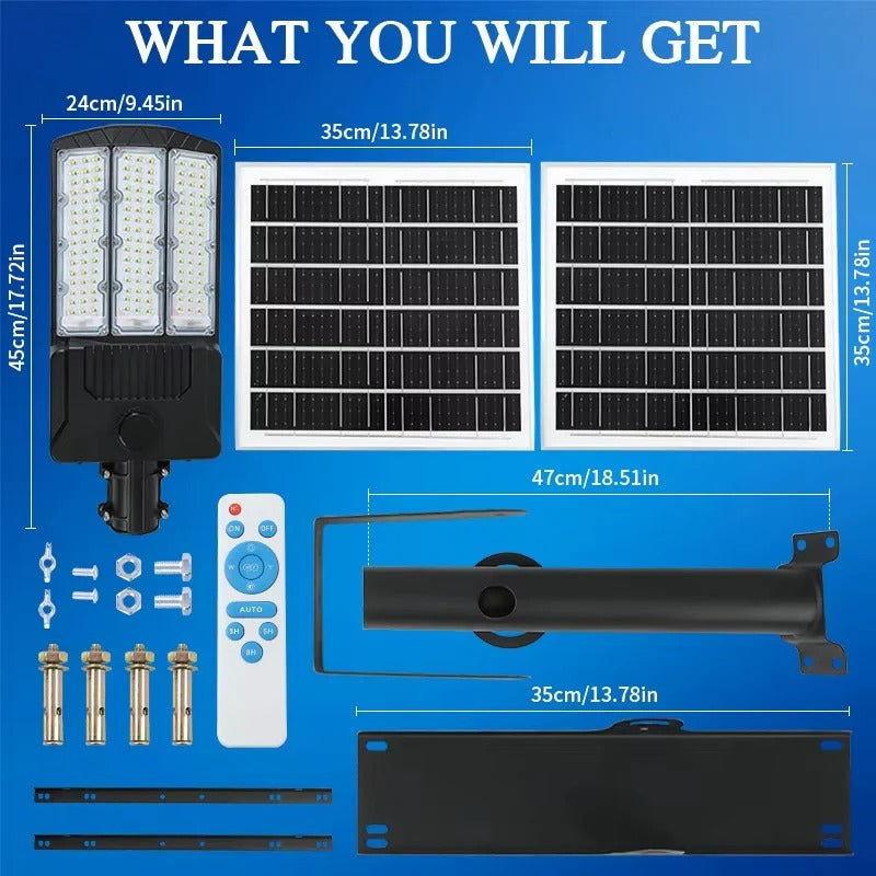 Solar-Powered Motion Light with Dual Panels for Outdoor Safety