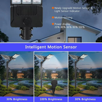 Solar-Powered Motion Light with Dual Panels for Outdoor Safety