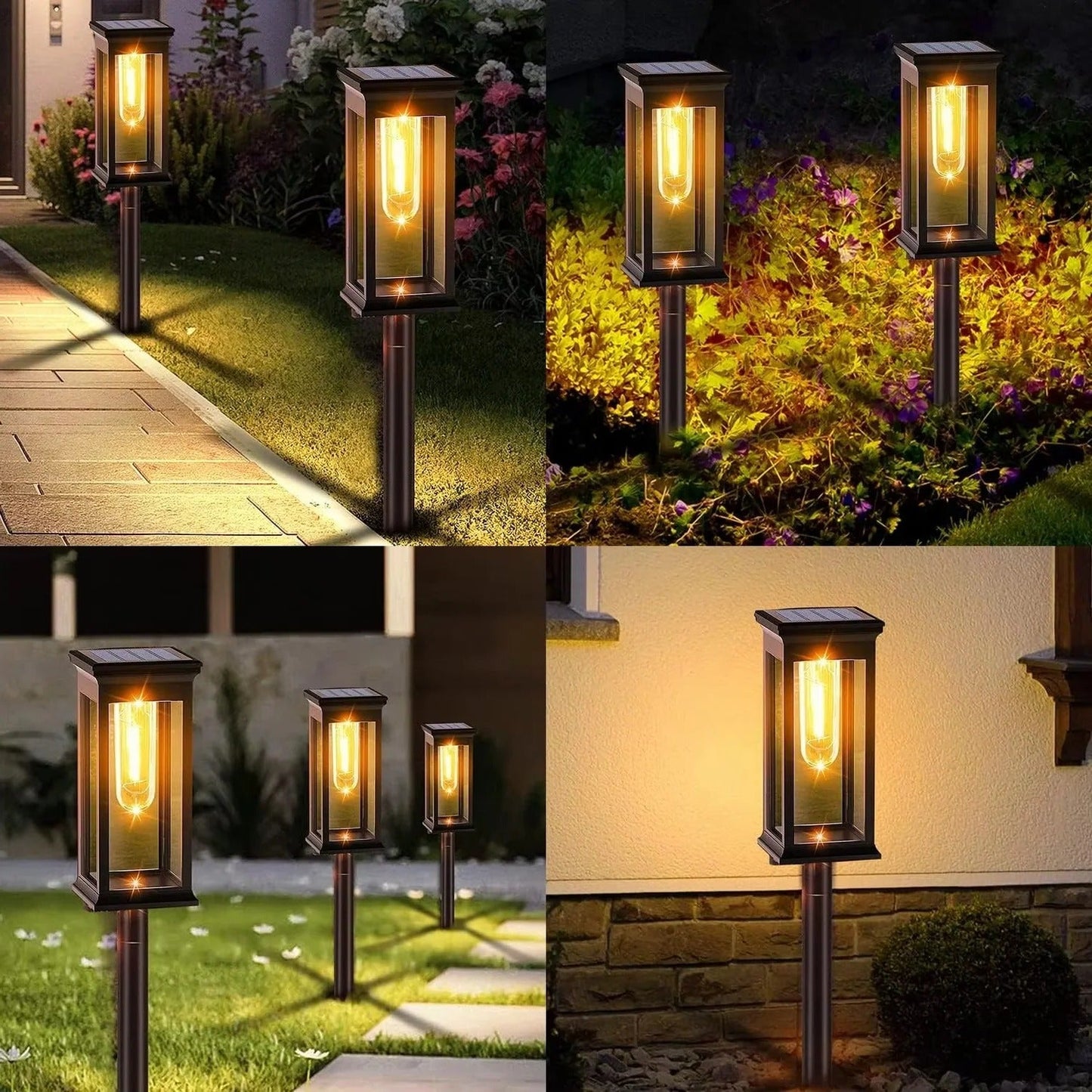 Eco-Friendly Solar Path Lights for Outdoor Spaces, Set of 2