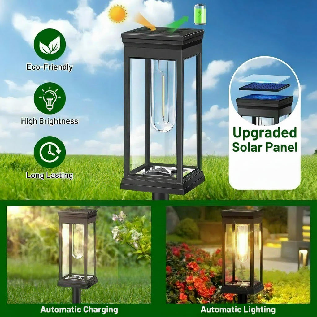 Eco-Friendly Solar Path Lights for Outdoor Spaces, Set of 2