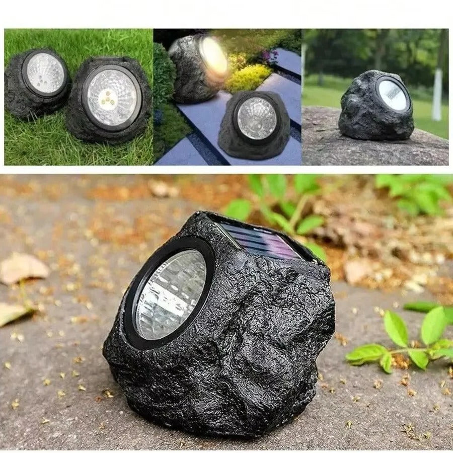 Natural Stone Solar Garden Light for Pathways and Landscapes