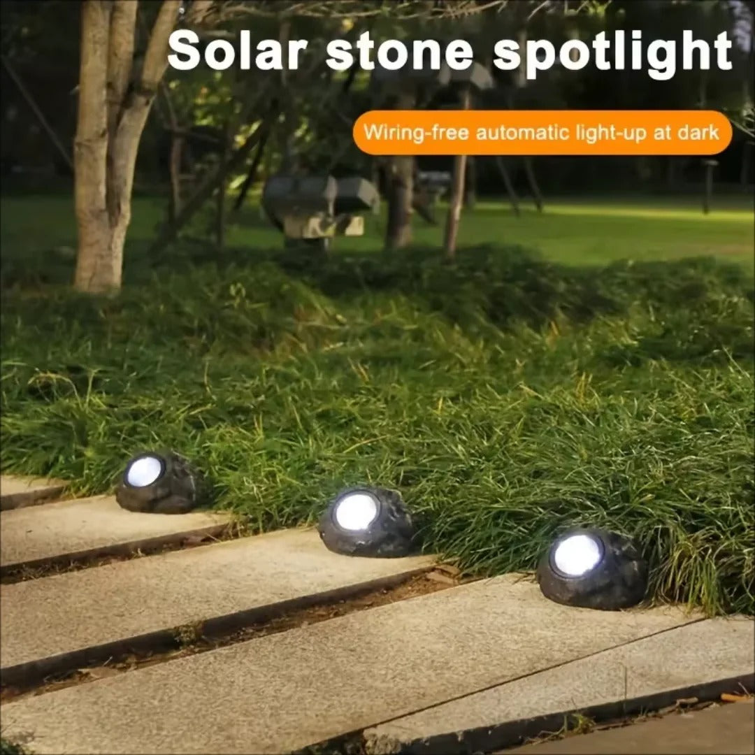 Natural Stone Solar Garden Light for Pathways and Landscapes