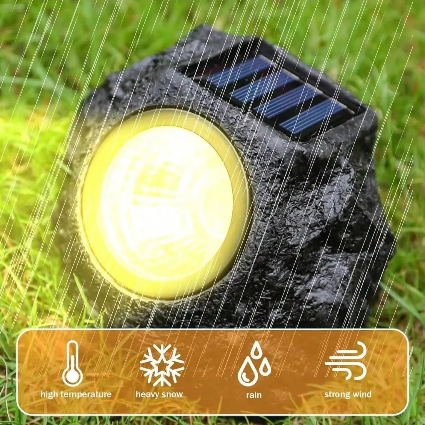 Natural Stone Solar Garden Light for Pathways and Landscapes