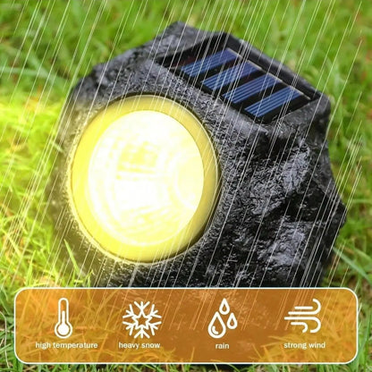 Natural Stone Solar Garden Light for Pathways and Landscapes