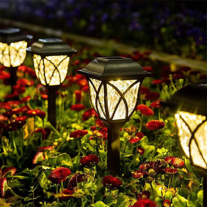 Eco-Friendly Solar Garden Path Lights with Automatic Glow, Set of 2