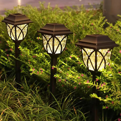 Eco-Friendly Solar Garden Path Lights with Automatic Glow, Set of 2