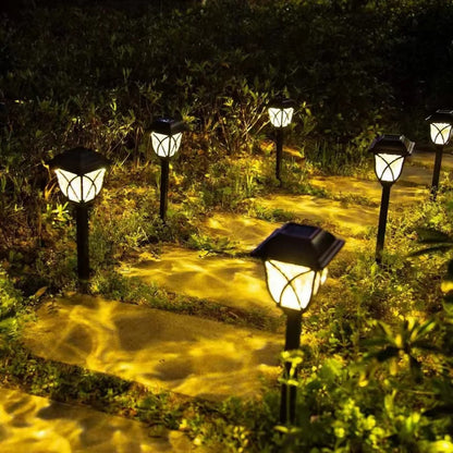 Eco-Friendly Solar Garden Path Lights with Automatic Glow, Set of 2
