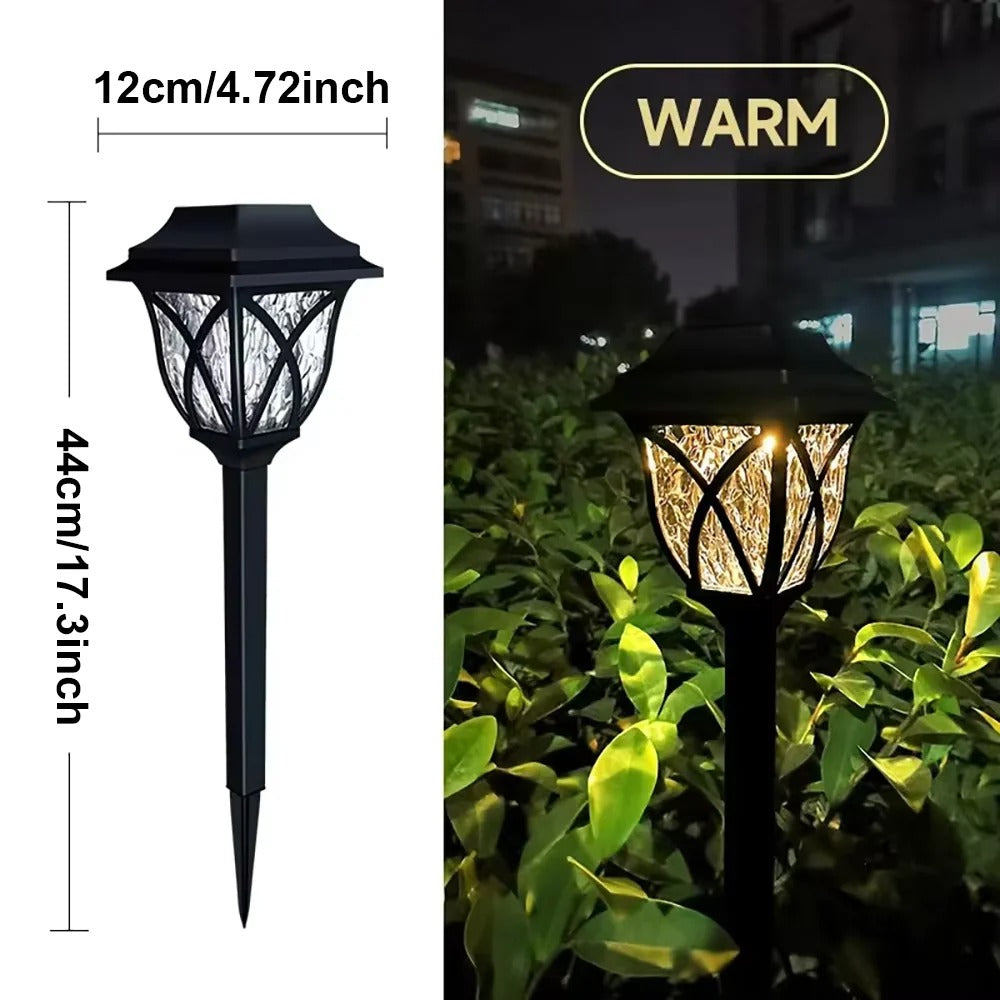 Eco-Friendly Solar Garden Path Lights with Automatic Glow, Set of 2
