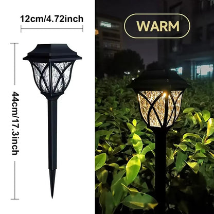 Eco-Friendly Solar Garden Path Lights with Automatic Glow, Set of 2