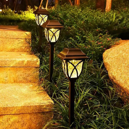 Eco-Friendly Solar Garden Path Lights with Automatic Glow, Set of 2