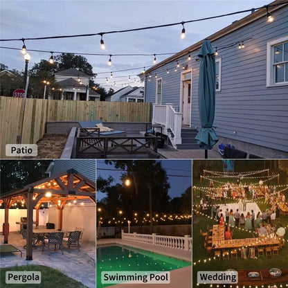 20-Foot Weatherproof Vintage Bulb String Lights for Outdoor Spaces