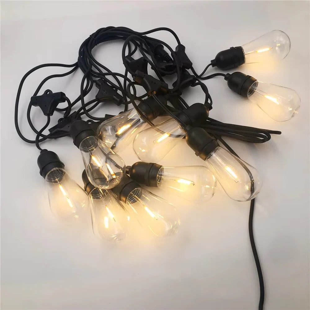 20-Foot Weatherproof Vintage Bulb String Lights for Outdoor Spaces
