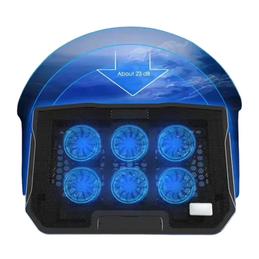 Advanced Laptop Cooling Station with Six Fans and LED Lights