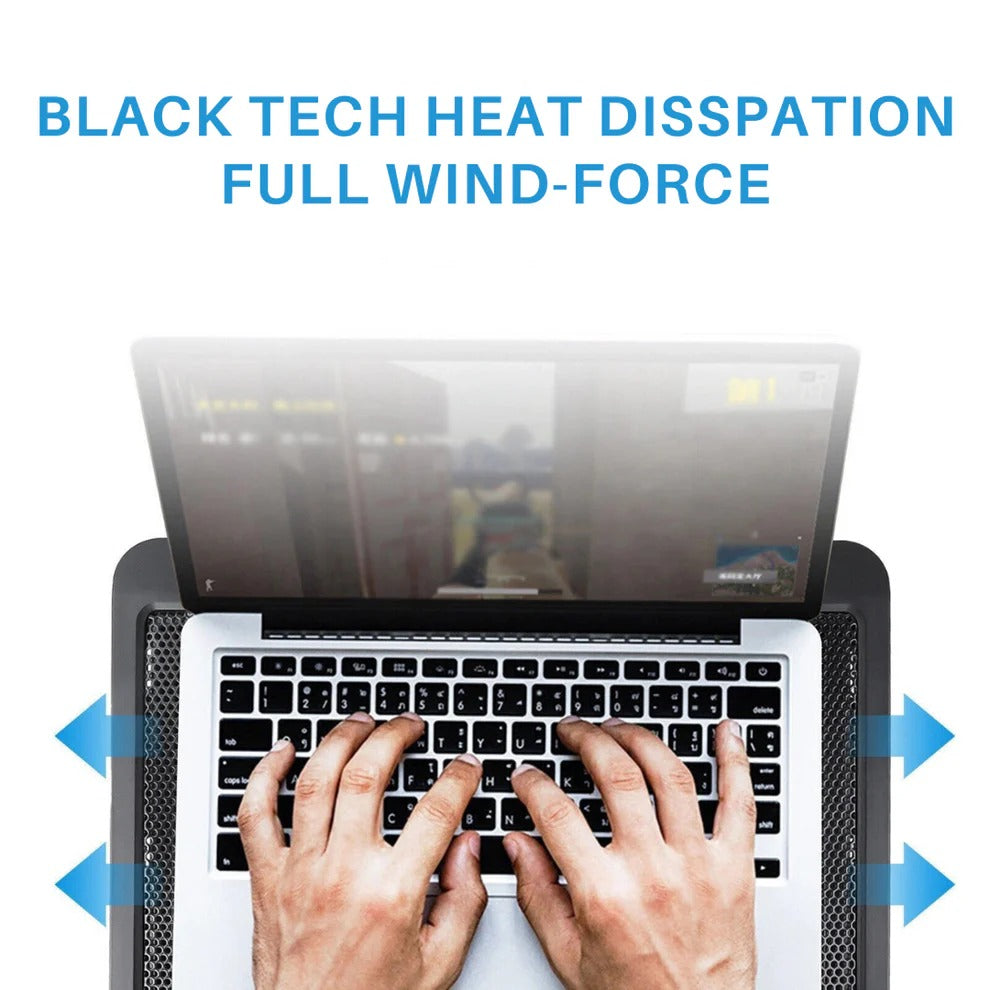 Advanced Laptop Cooling Station with Six Fans and LED Lights