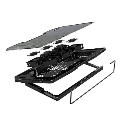 Advanced Laptop Cooling Station with Six Fans and LED Lights