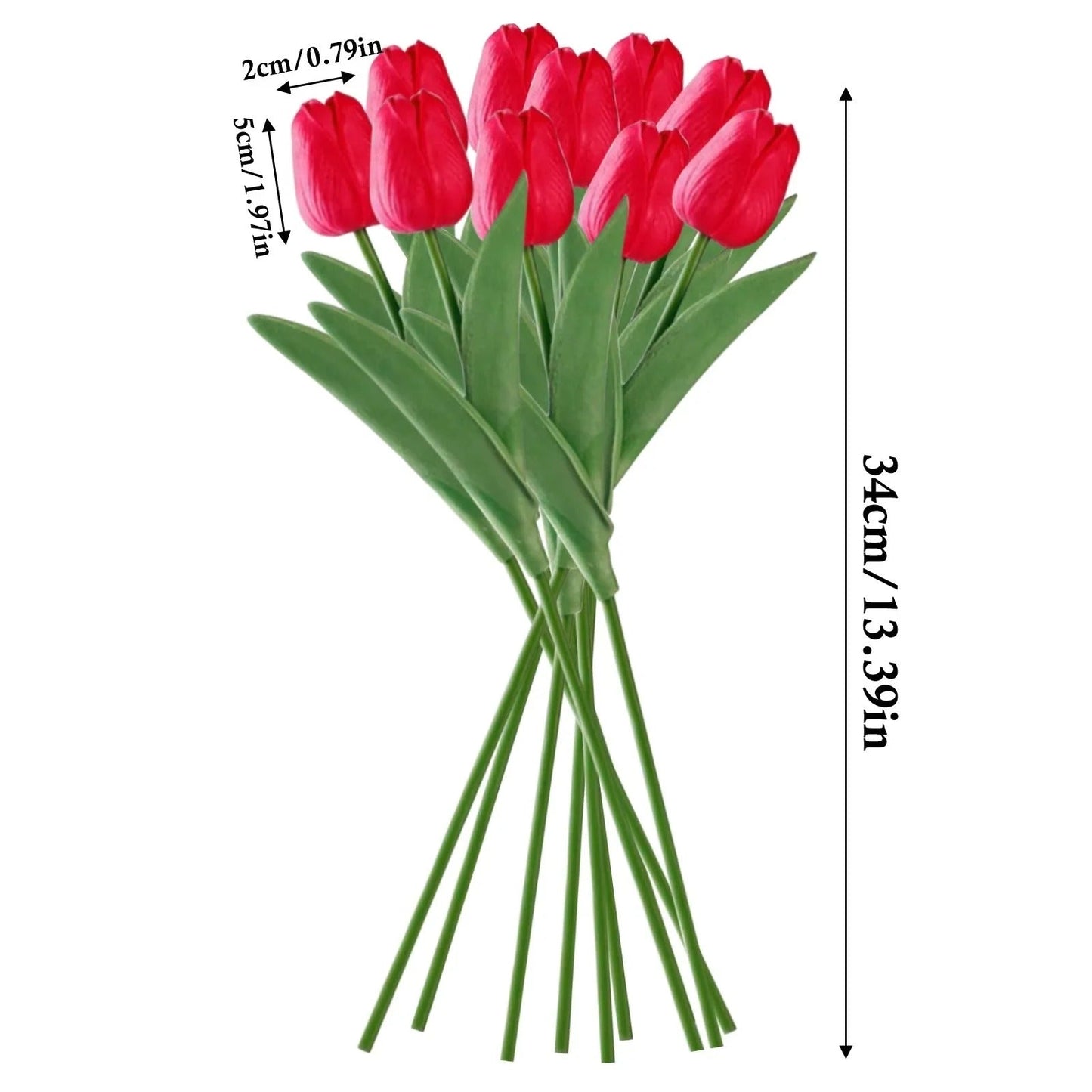 Vibrant Faux Flower Bouquet Collection - Set of 10 Stems