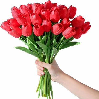 Vibrant Faux Flower Bouquet Collection - Set of 10 Stems
