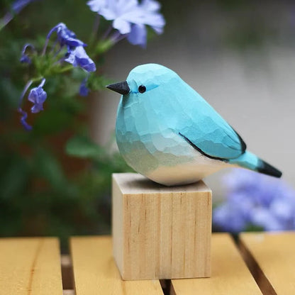 Charming Wooden Bluebird Figurine for Elegant Home Accents