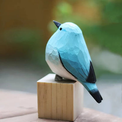 Charming Wooden Bluebird Figurine for Elegant Home Accents