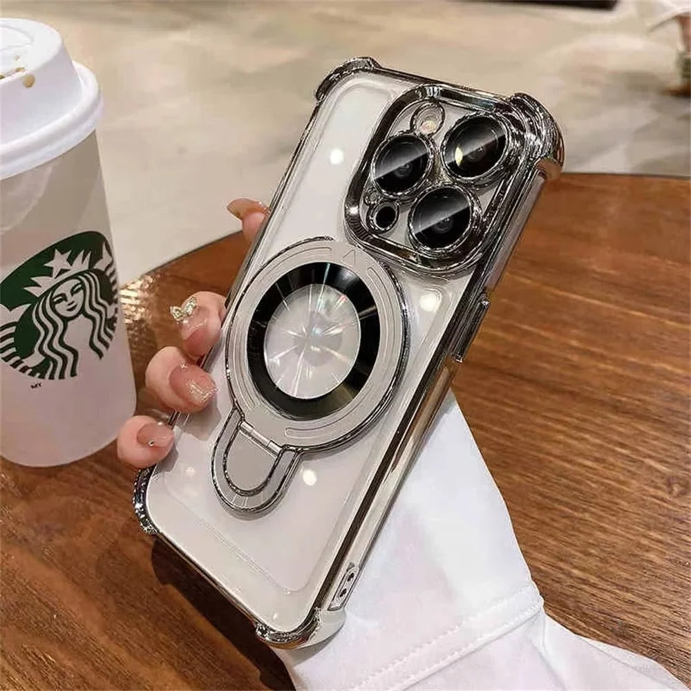 Slim Magnetic Phone Case with Integrated Stand for iPhone