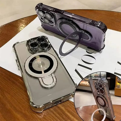 Slim Magnetic Phone Case with Integrated Stand for iPhone