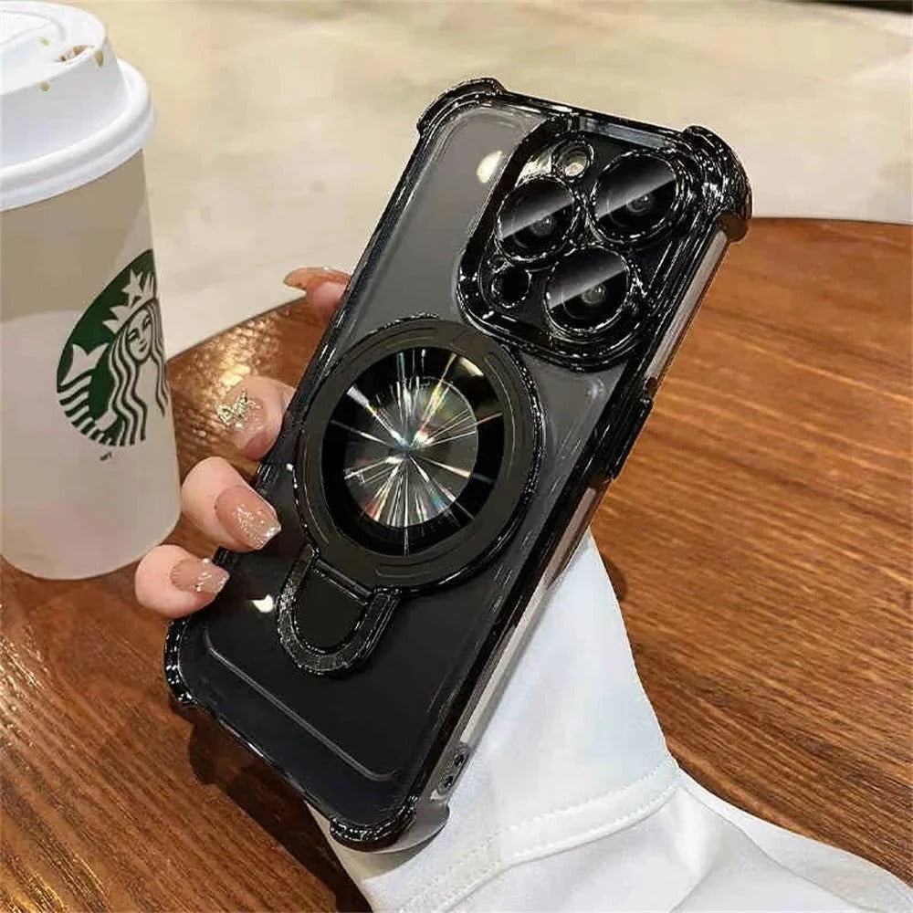 Slim Magnetic Phone Case with Integrated Stand for iPhone