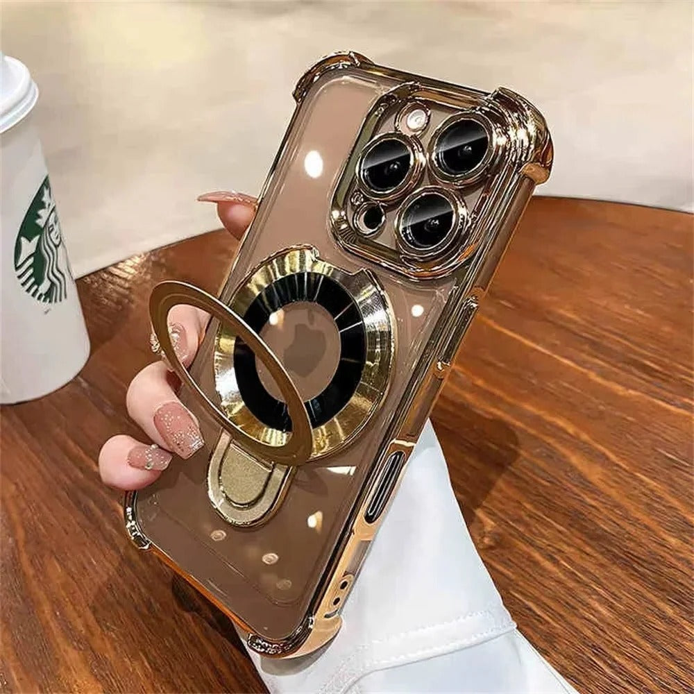 Slim Magnetic Phone Case with Integrated Stand for iPhone